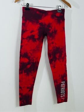 NFL Apparel The Patriots Red Tie Dye Casual Leggings Athletic Gym Casual Small